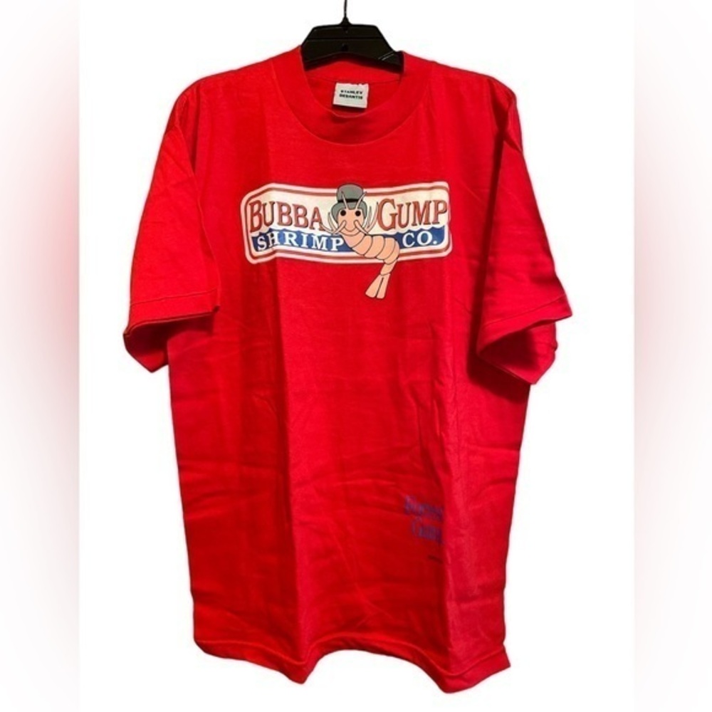 Stanley Desantis‎ Vintage 90s Movie Tee Red Bubba Gump Shrimp Forrest Gump Large